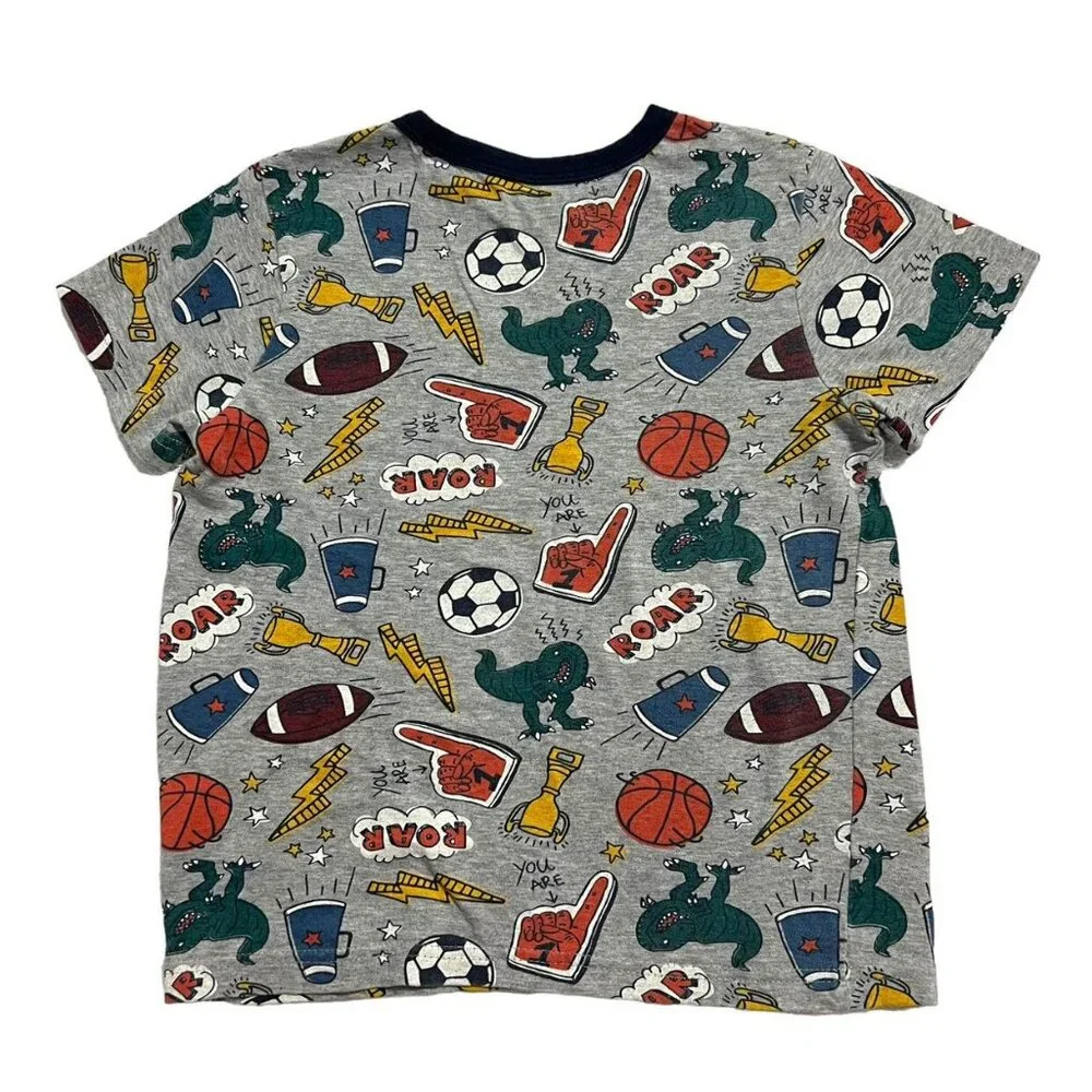 Gymboree 5T Dinosaurs & Sports Graffiti Tee Shirt